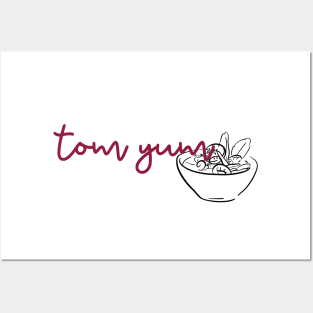 tom yum - maroon red - with sketch Posters and Art